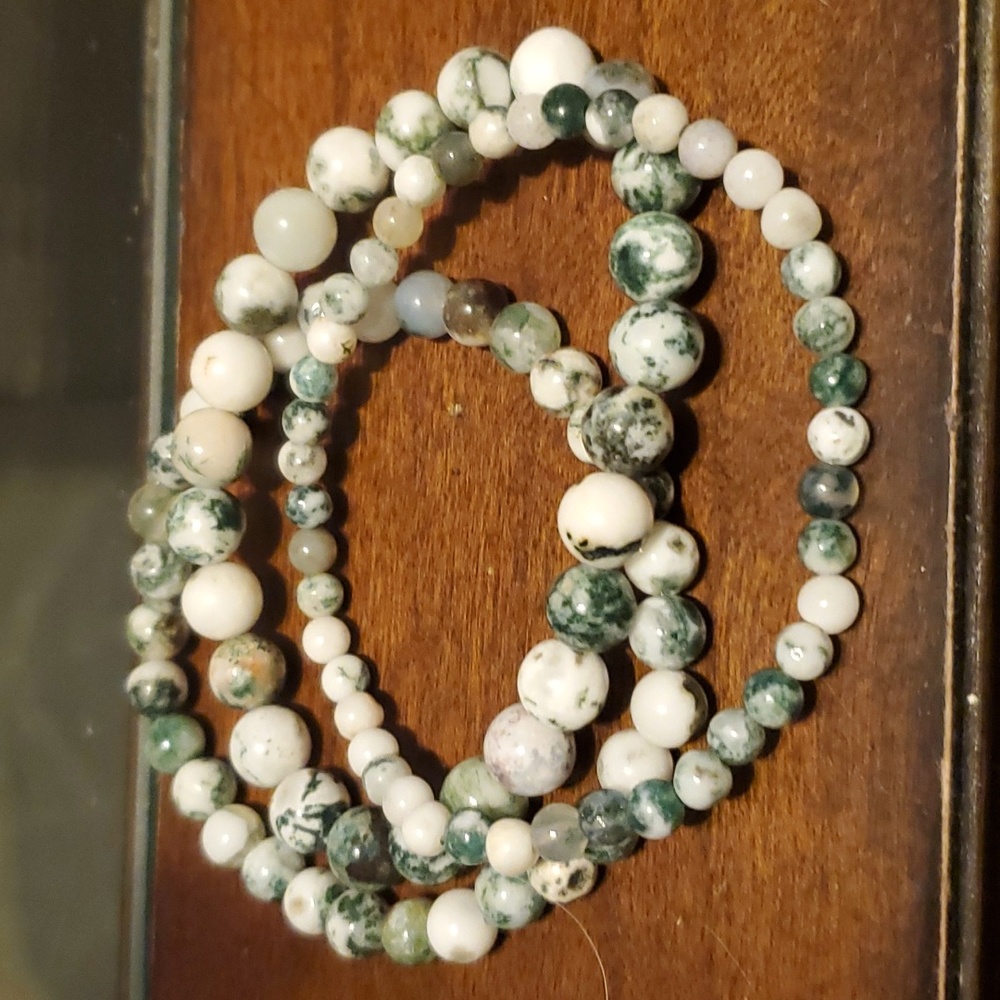 Handmade Natural Tree Agate beaded Bracelets - Picture 3 of 3